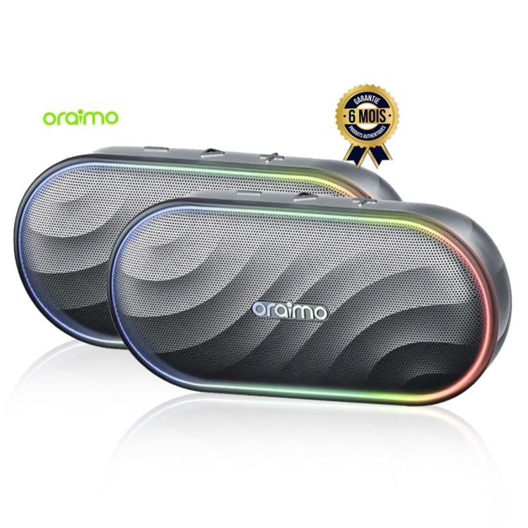 Duo de 02 Mini Baffles ORAIMO SpaceBox, vendu au meilleur prix sur Glotelho Cameroun.