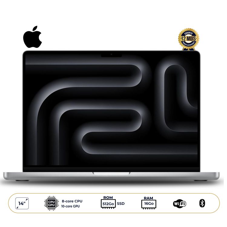 Apple MacBook Pro M3 - 512 Go SSD - 8 Go RAM - Apple M3 - écran Liquid Retina 14