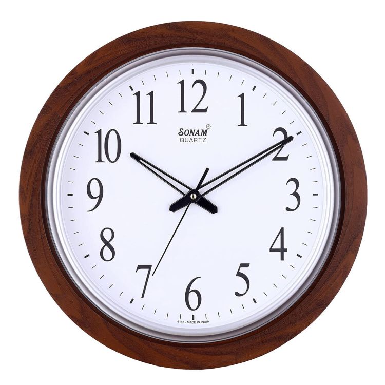 Horloge Murale - Sonam - Forme Rond - Plastique - 40x40 cm - Marron | Glotelho Cameroun