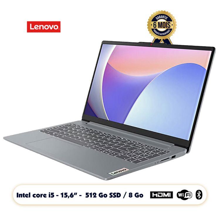 Lenovo IdeaPad Slim 3  Ecran 15.6'' FHD Intel Core i5-12450H  512GB SSD / 8GB RAM | Glotelho Cameroun