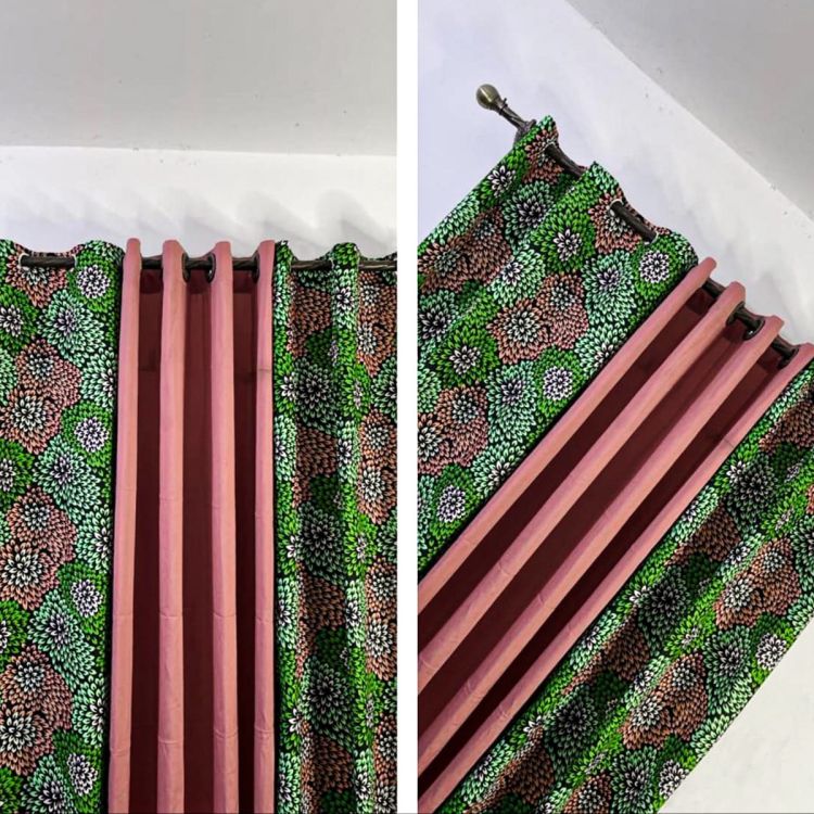 Lot De 2 Rideaux Africain Occultant (Lourd) & Voilage Transparent| Glotelho Cameroun