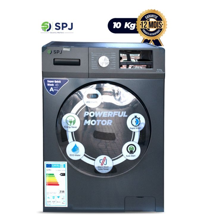 Machine à Laver Automatique-SPJ -10 kg, économie d'énergie A+++ vendu sur Glotelho au prix Cameroun