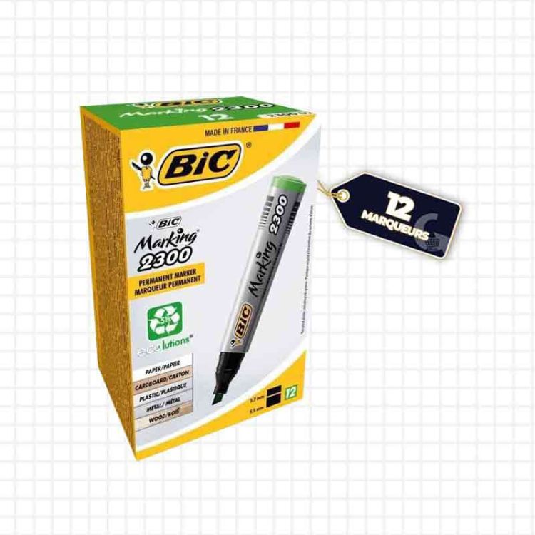 Lot de 12 Marqueurs  Bic 2300 - Vert - (Prix en fcfa) | Glotelho Cameroun
