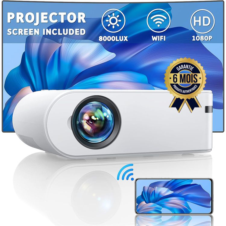  Mini Projecteur WiFi  Portable - 6000 Lumens  | Glotelho Cameroun