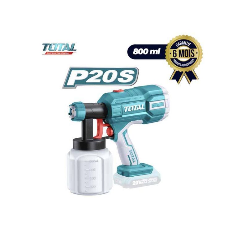Pistolet  à peinture sans fil batterie au  lithium- Total - 20V - 06 mois de garantie - (Prix en fcfa) | Glotelho Cameroun