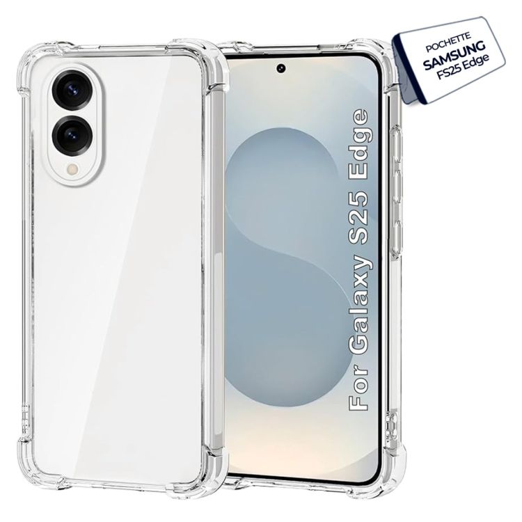 Pochette arrière pour Samsung Galaxy S25 Edge – Design transparent – Protection anti-rayures