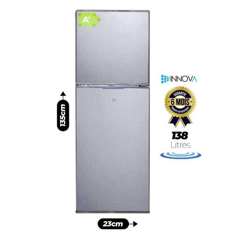 Réfrigerateur Double Battant - Innova - IN-197 - 138L - Gris - 06 Mois|Glotelho Cameroun