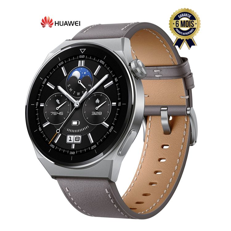 Smartwatch HUAWEI WATCH GT 3 PRO Titane classic gris 46 mm - (Prix en fcfa) | Glotelho Cameroun