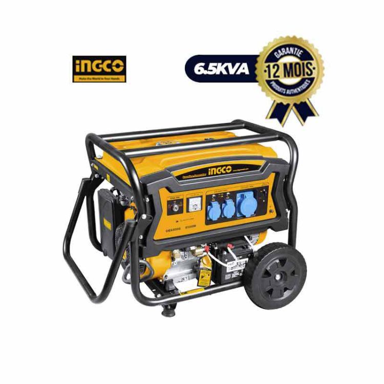 Groupe électrogène à essence INGCO GE65006 - Monophasé - 6.5KVA - 15HP - 12 Mois - (450000) | Glotelho Cameroun