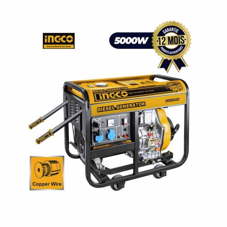 Groupe électrogène à gasoil INGCO ING-GDE50001- 5000W - Garantie 12 Mois - (685000) | Glotelho Cameroun
