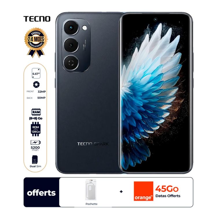 Tecno Spark 40 Pro+ avec 128 Go sur Glotelho
