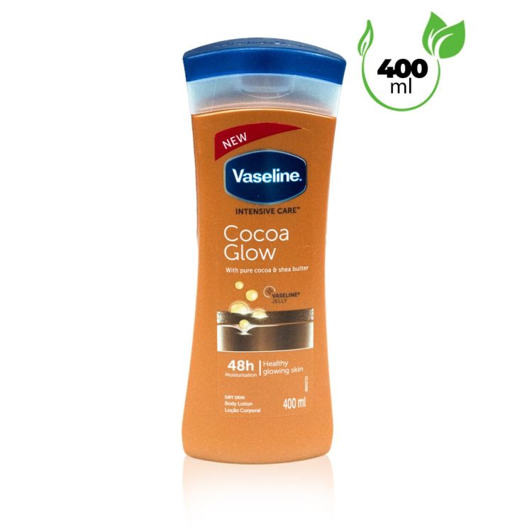 Vaseline Éclat Cacao – Lotion Corps Nourrissante au Beurre de Karité et Cacao Pur – 400 ml
