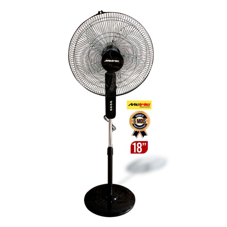 Ventilateur Sur Pied MEWE 16 Pouces 50W, noir en vente au meilleur prix sur Glotelho Cameroun.