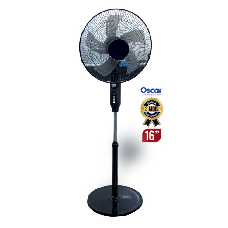 Ventilateur Oscar 16 pouces - OSC-40 -1601B - 60W - Noir - Garantie 3 mois