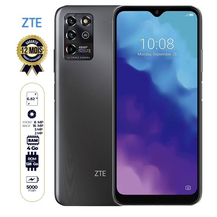 ZTE Blade V30 Vita - Prix en fcfa - écran 6.82 pouces - 128Go / 4Go Ram - 48MP+5MP+2MP/8MP - Batterie 5000mAh| Glotelho Cameroun