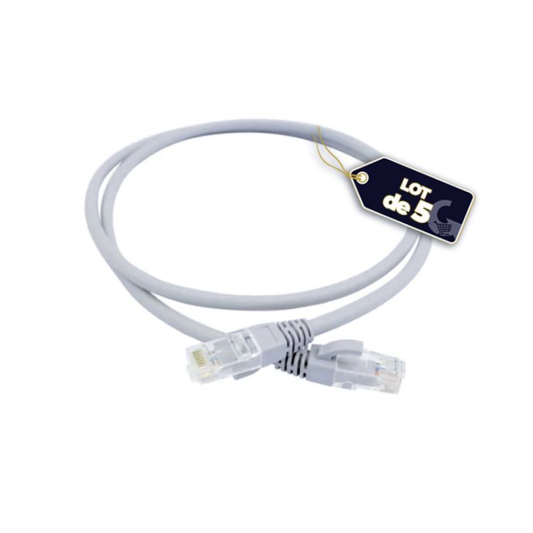  Lot of 5 patch cords Cat6a RJ45, 4 pairs - U/FTP, LSZH - 1m (Price in fcfa) | Glotelho Cameroon