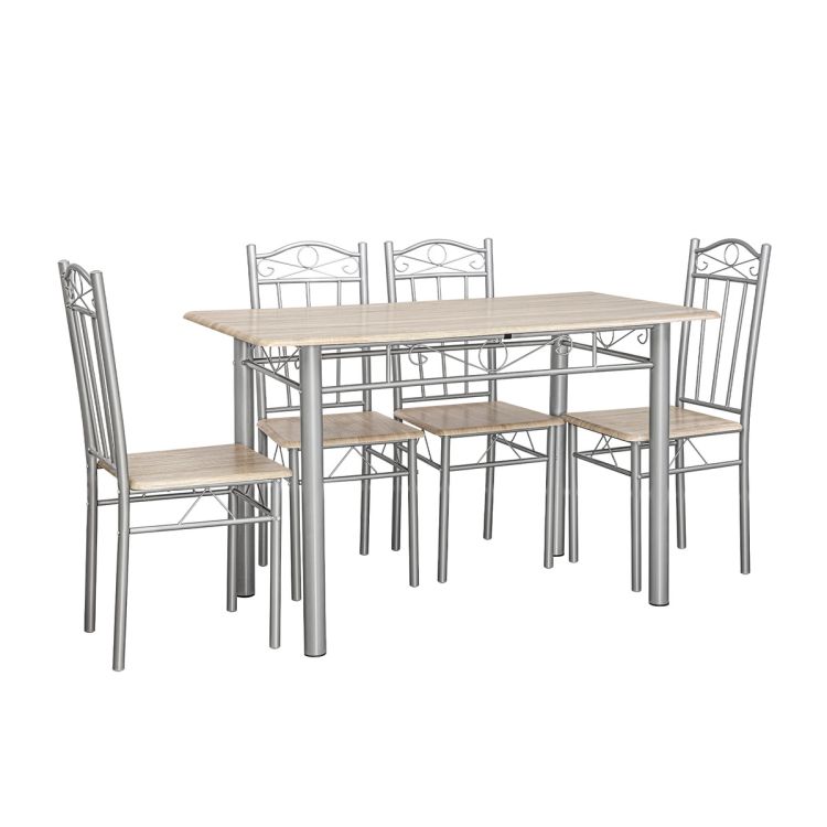 Salle à manger 6 place - fine idéale pour Cuisine et Salon - ref160-6CHS - 791-14-53 - Argent/Naturel - prix Cameroun