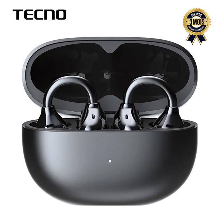 Écouteurs sans fil Tecno FreeHear 2 – Open-Ear (Oreille libre) – Jusqu'à 46 heures d'autonomie  – IP54 – Bluetooth V5.4 – Garantie 03 mois
