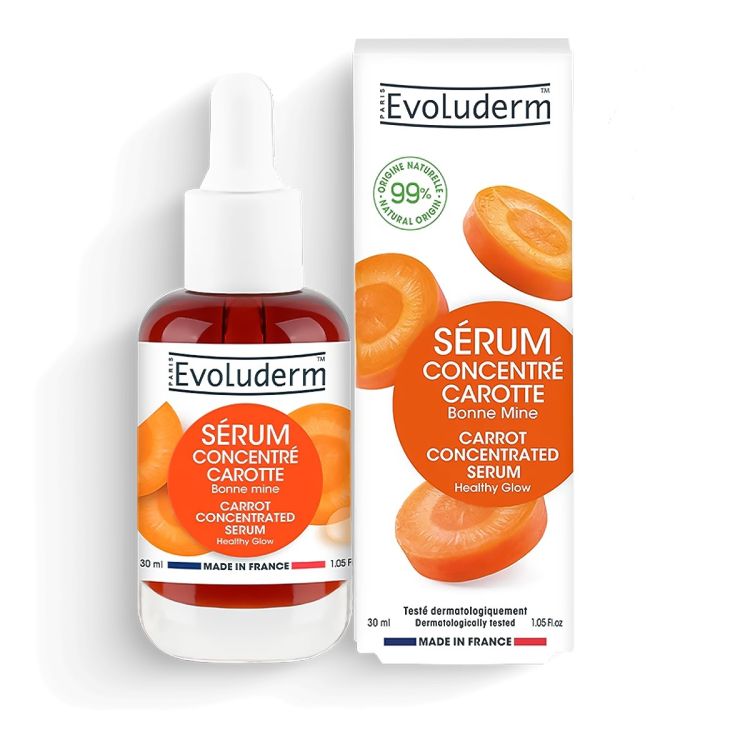  Sérum visage concentré carotte Bonne mine Evoluderm - 30 ml, prix en FCFA, Cameroun. 