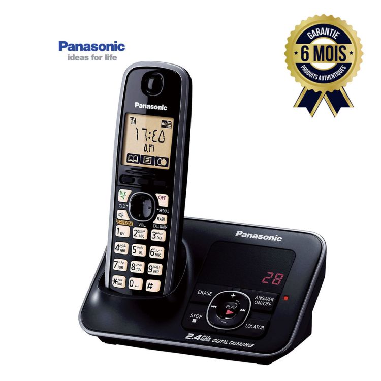  Téléphone sans fil - Prix en fcfa - Panasonic KX-TG3721BX5 - Avec répondeur numérique| Glotelho Cameroun