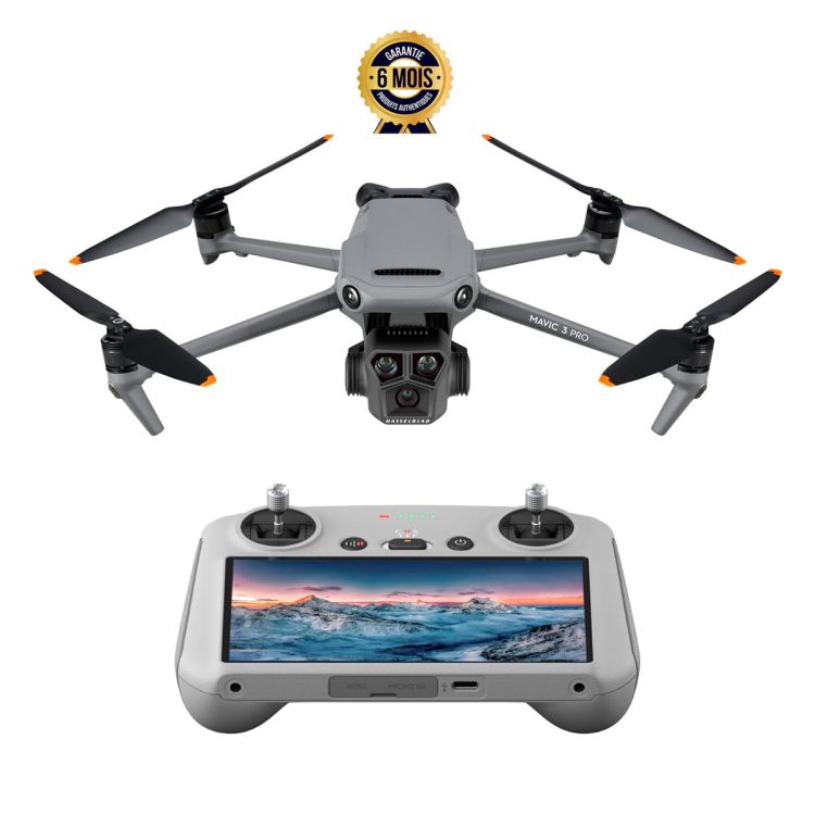 Drone DJI Mavic 3 Pro - Trois caméras - Temps de vol 43 minutes - 6 Mois