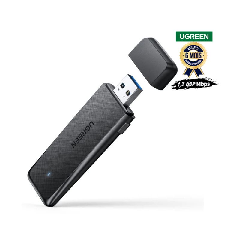 Adaptateur WiFi USB prix en fcfa - Ugreen AC1300  - Pour Ordinateur et PC - Débit 1,3 Gbps | Glotelho Cameroun