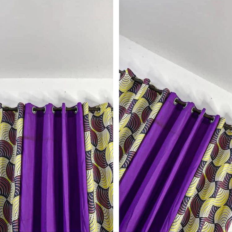 Lot De 2 Rideaux Africain Occultant (Lourd) & Voilage Transparent | Glotelho Cameroun