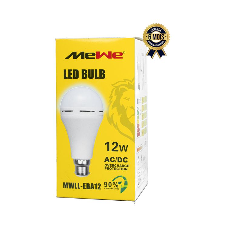 Ampoule Rechargeable Prix en fcfa - MEWE MW-EBA1201 - 12W - Garantie 6 Mois| Glotelho Cameroun