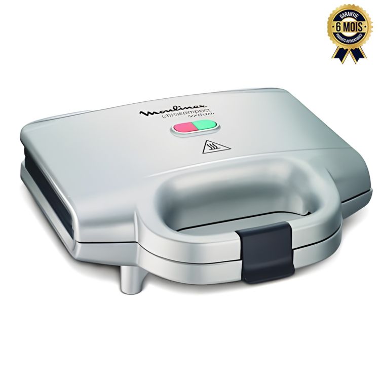 Appareil à Sandwich Moulinex Ultracompact SM156140, couleur argent, garantie 3 mois sur Glotelho Cameroun. 