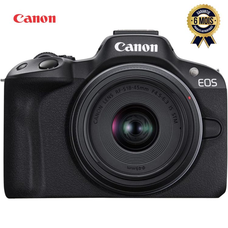 Appareil photo numérique - Canon EOS R50 - Capteur CMOS APS-C 24.2 MP - Vidéo 4K - Écran LCD 3.0" Tactile - Wi-Fi & Bluetooth - Garantie 06 Mois