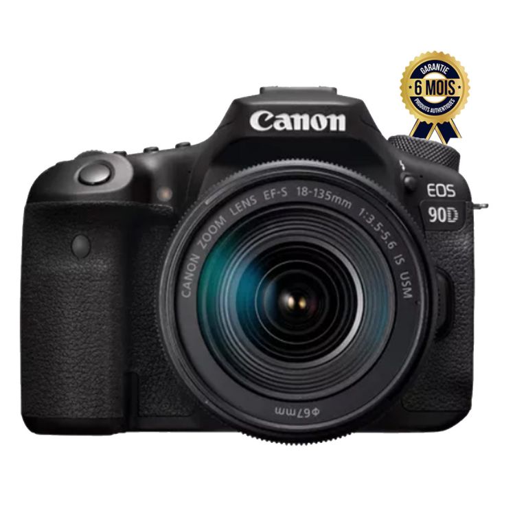 Appareil photo prix en fcfa - reflex numérique Canon EOS 90D - Avec objectif 18-135 mm - Vidéo 4K UHD - Ecran LCD 3" tactile et orientable - Wi-Fi/Bt + Objectif EF-S 18-135mm IS USM f/3.5-5.6 | Glotelho Cameroun
