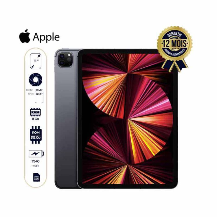  iPad Pro 11 pouces (Wi-Fi + cellulaire, 512 Go) Apple 2021- 02 ans de garantie  - (Prix en fcfa) | Glotelho Cameroun