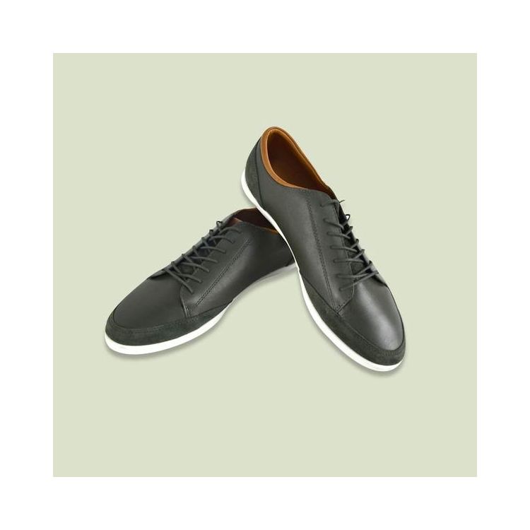 Baskets Basses En Cuir - Vert Et Marron | Glotelho Cameroun