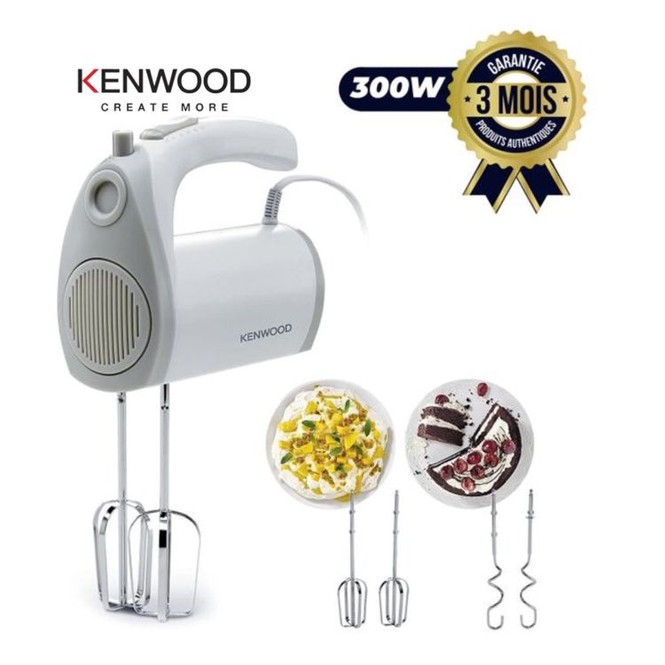 Batteuse électrique a Main - KENWOOD - HMP20.000WH - 300W - 6 Vitesses + Turbo - Blanc - 03 mois| Glotelho Cameroun