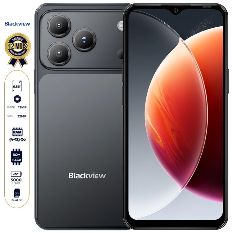 BLACKVIEW WAVE 7C - 64 Go - 4Go + 12Go RAM Extensible - 6.56