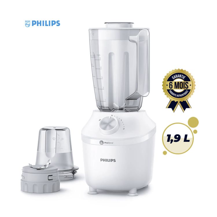 Blender Philips HR2041/10l - Price in fcfa - Series 3000 - 1 bowl - 450 W - 1L - Blanc| Glotelho Cameroon