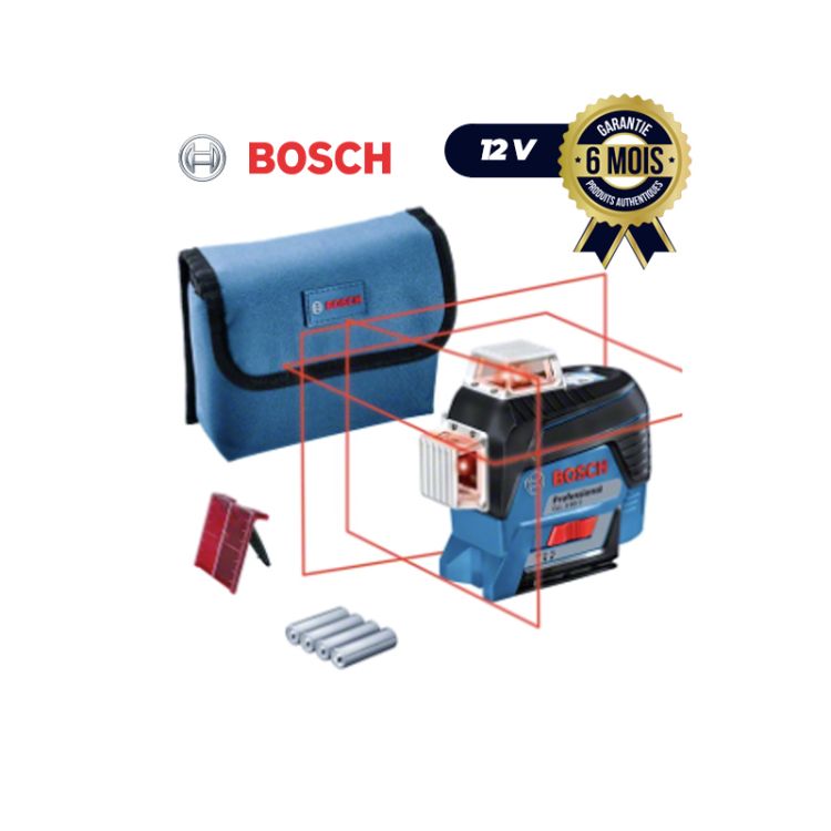BOSCH GLL 3-80 C - Niveau Laser de construction 12V - Portée Jusqu’à 30 m -  6 Mois - (Prix en fcfa) | Glotelho Cameroun