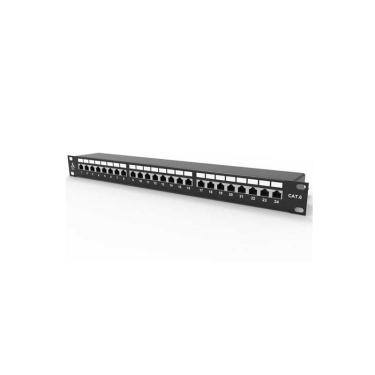 BRASSAGE PANEL - MINPRO - RJ45 - 19'' - CAT.6 - 24 PORTS - BLACK - BLANK - 7 Day Trial Period | Glotelho