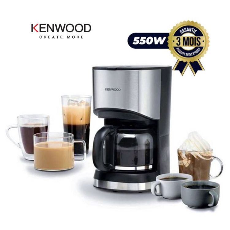 Cafetière Electrique à Alimentation Gravitationnelle - KENWOOD - CMM05.000BM - 550W - 6 Tasses - Noir/Argent| Glotelho Cameroun