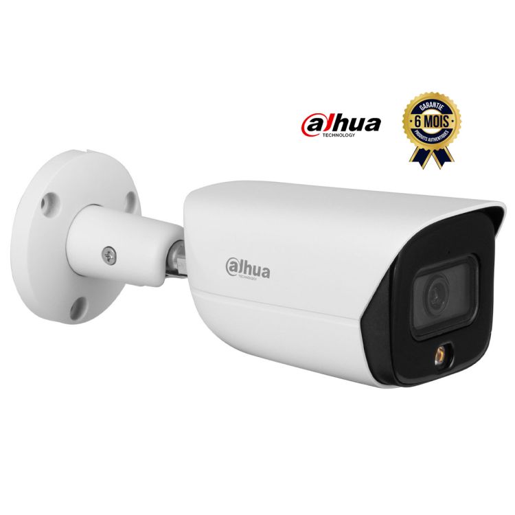Caméra de surveillance IP Bullet prix en fcfa - Dahua IPC-HFW3549E-AS-LED - WizSense  à Focale Fixe - Full Color - 5MP | Glotelho Cameroun