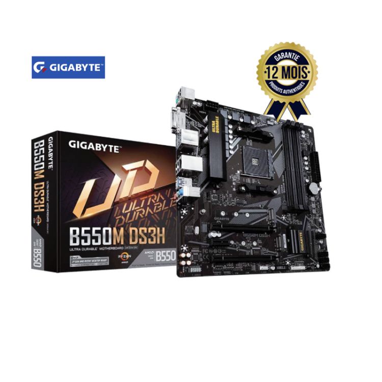 Carte mère mATX - Socket AM4 -Gigabyte B550M DS3H - Chipset AMD B550 - prix | Glotelho Cameroun