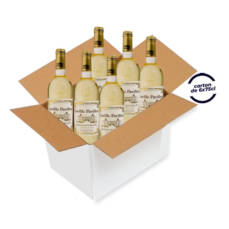 Carton de 6 bouteilles de Vin Bordeaux Blanc - LAVILLE PAVILLON - 75 CL