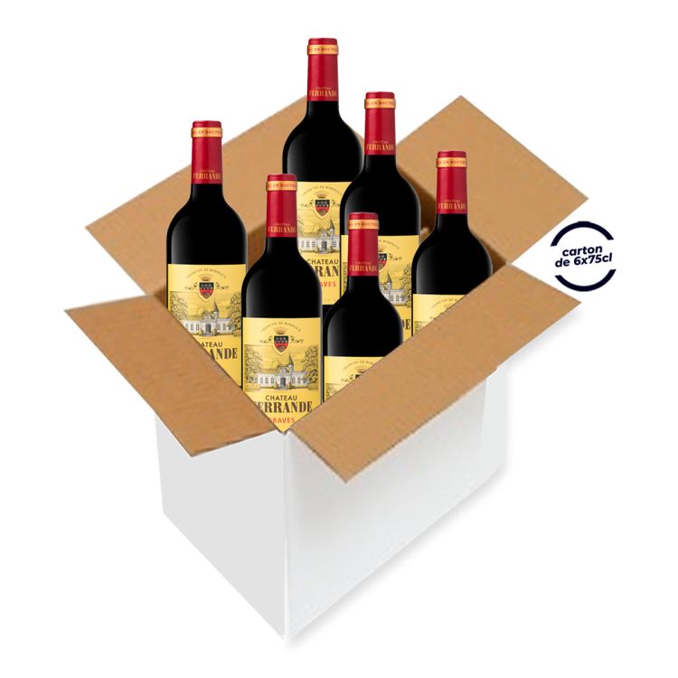 Carton de 6 bouteilles de Vin Rouge - CHATEAU FERRANDE - GRAVES - 75CL