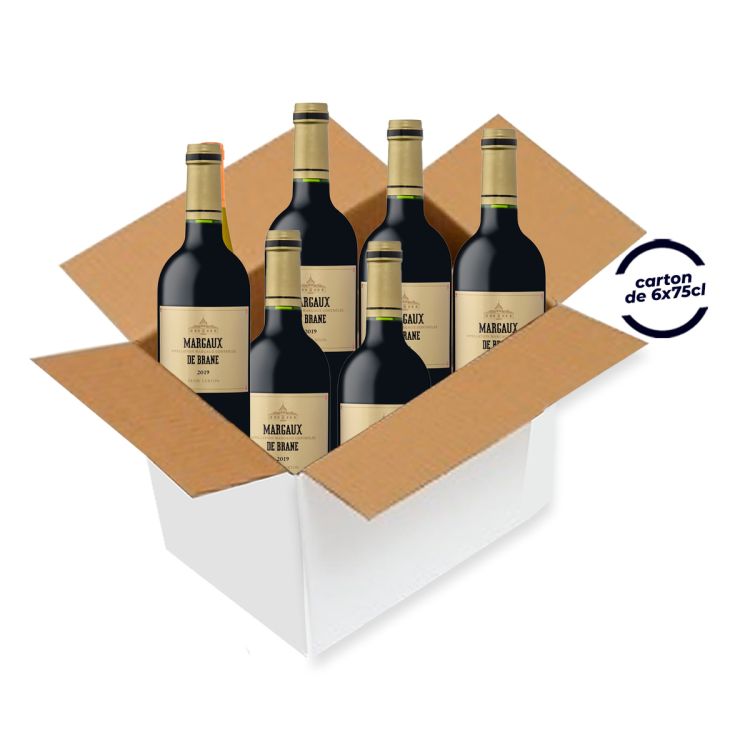 Carton de 6 bouteilles de Vins - MARGAUX DE BRANE - 2019 - HENRI LURTON - 75 cl