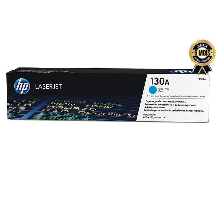 Cartouche de toner CYAN - HP LaserJet 130A (CF351A) - 6 Mois