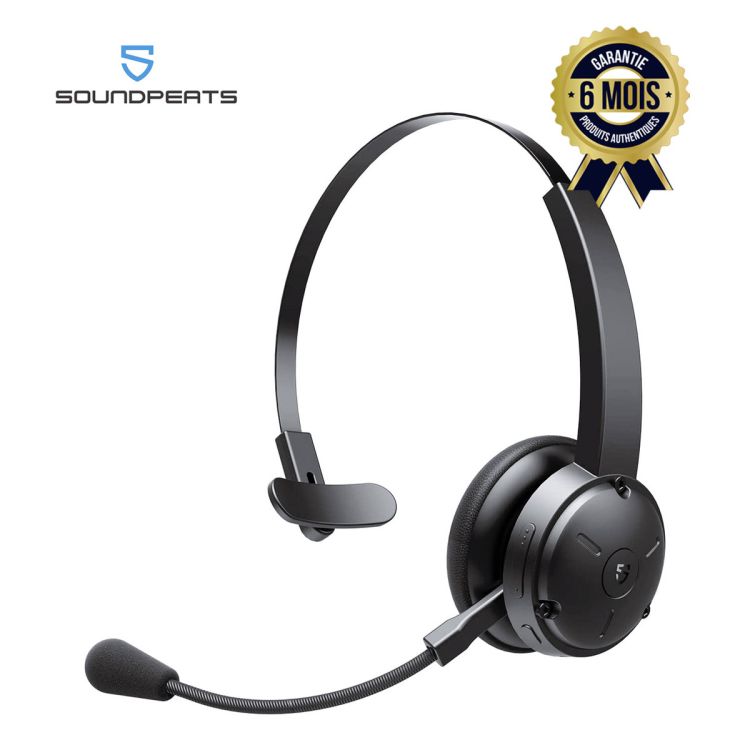 SoundPEATS A7 Pro Bluetooth Headset - with microphone - Bluetooth - 40 hours talk time | Glotelho Cameroon