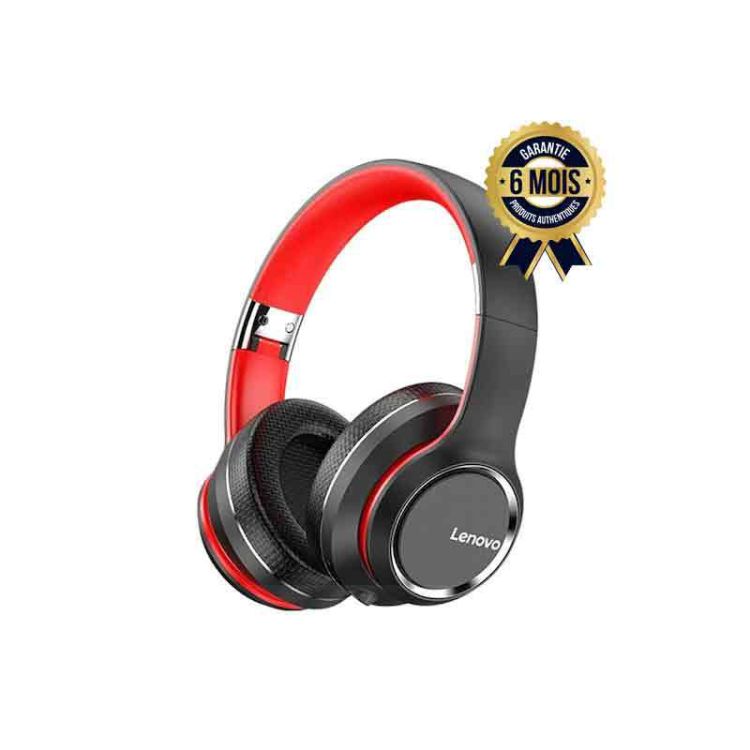 Casque sans fil Bluetooth 5.0 Lenovo HD200 - rouge - (20000) | Glotelho Cameroun
