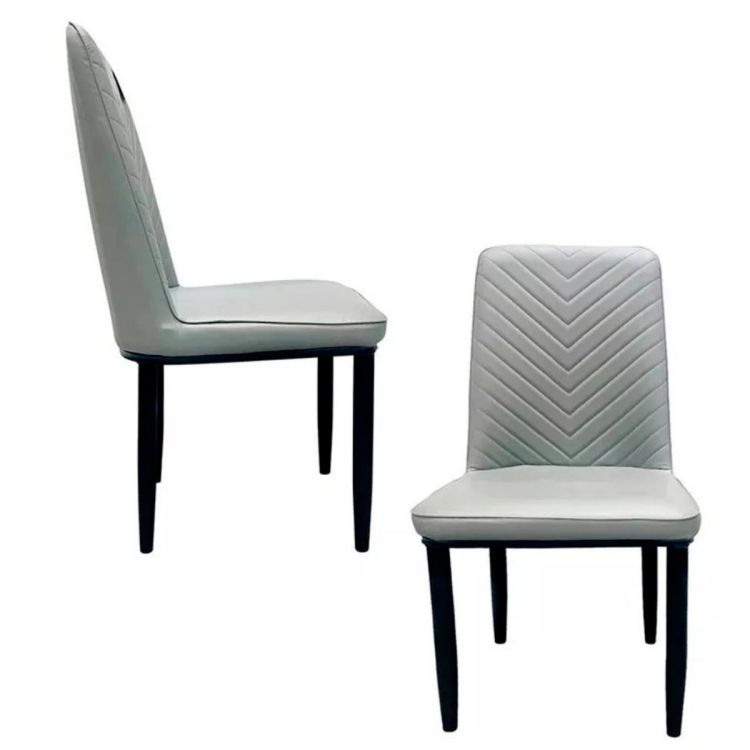 Chaise de Salle à Manger - HB2510010 - en bois massif  - Gris Claire