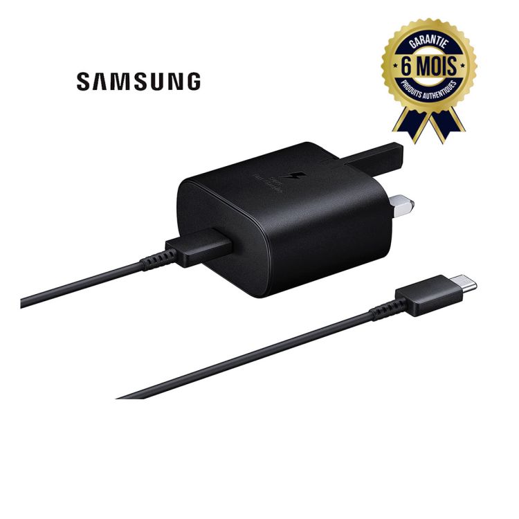 Chargeur original ultra rapide Samsung - 25W - USB Type-C Glotelho Cameroun