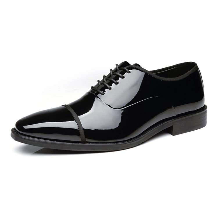 Chaussures de smoking Faranzi en cuir verni pour hommes - chaussures Oxford d'affaires - 07 jours - (Prix en fcfa) | Glotelho Cameroun